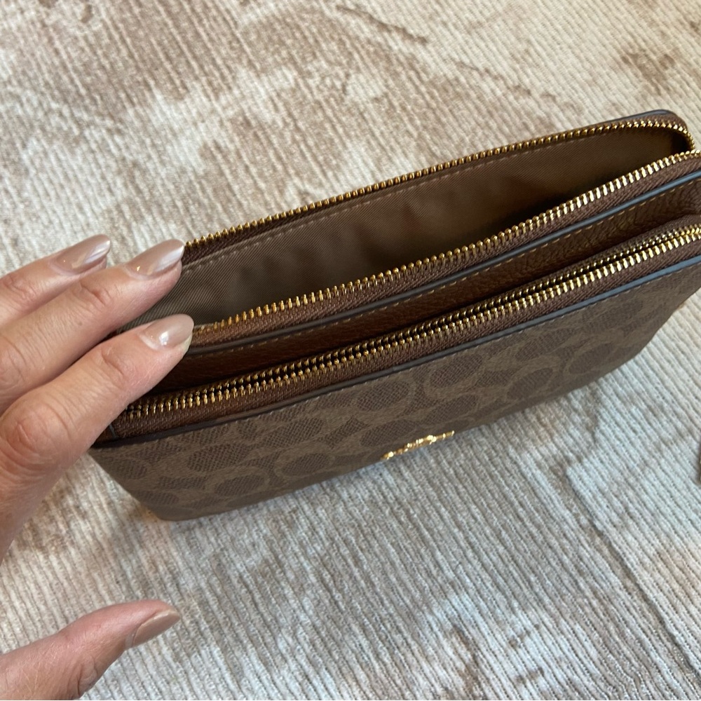 Coach Signature Brown Wristlet - Picture 5 of 7